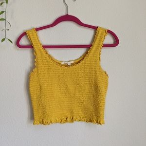 SOLD Anthropology Yellow Crop Tank Top